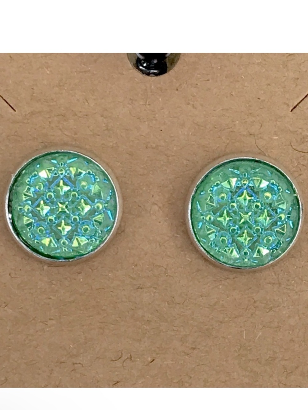 Faux Druzy Stud Stainless Steel Earrings Fashion Jewelry